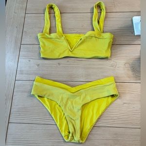 LSpace ribbed apple green bikini set